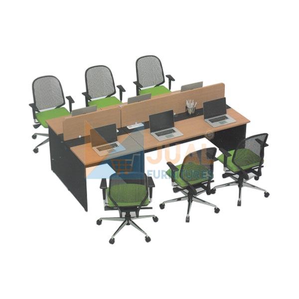Jual Meja Kantor, Meja Direktur Kantor Harga Murah di Jakarta, Meja Kantor Staff Modera Konfigurasi 6 Orang A