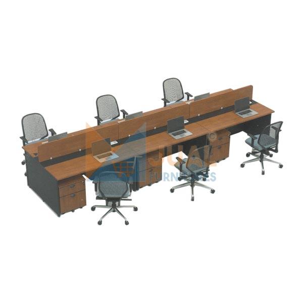 Jual Meja Kantor, Meja Direktur Kantor Harga Murah di Jakarta, Meja Kantor Staff Modera Konfigurasi 6 Orang B